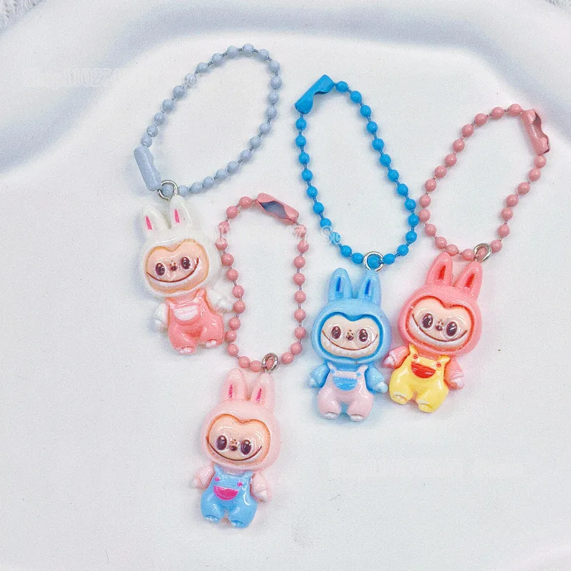 Kawaii Labubu Keychain POP Mart Cute Anime Girl Bag Mobile Pendant Cartoon Key Chain Girls Pendant Decoration Festival Gifts