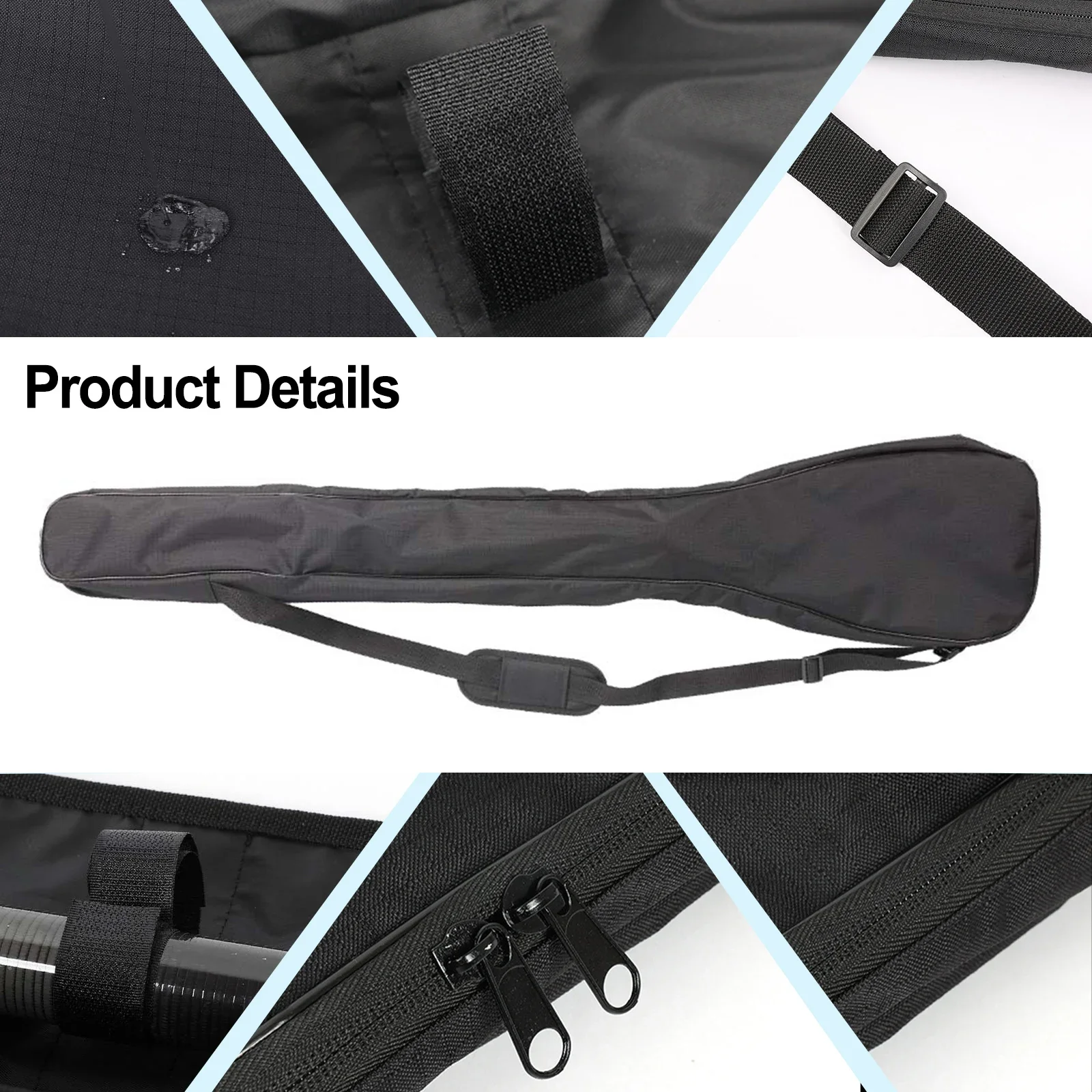 Pouch Kayak Paddle Bag 130x25x7cm 600D Oxford Cloth Storage Thickened Waterproof Black Bump-proof High Quality