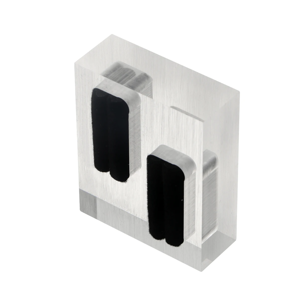 

Подставка для колец, акриловый квадратный органайзер для ювелирных изделий, утолщенный двойной слот для дома, ванной комнаты, спальни, декор, матовое белое кольцо