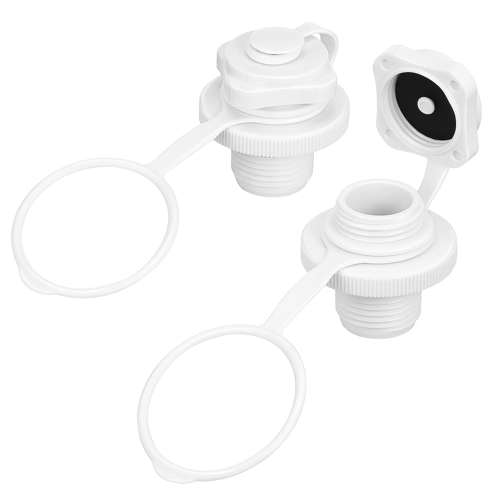 2 Pcs Helix Mattress Valve Screw Tip Boston Boat Air Valves Kayak Caps Replacement Parts Inflatable White Plugs