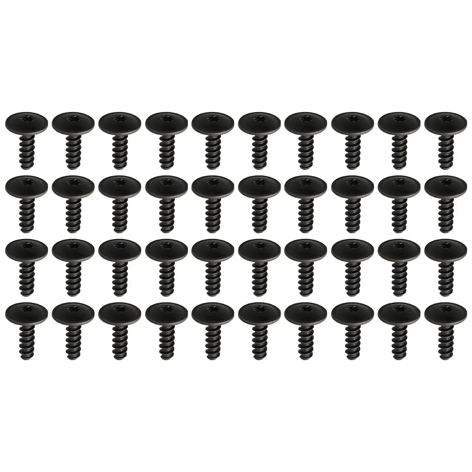 Set of 40 Black Direct Replacement Car Fender Liner Screw Splash Guard Screws T25 Torx Drive For Golf N90775001
