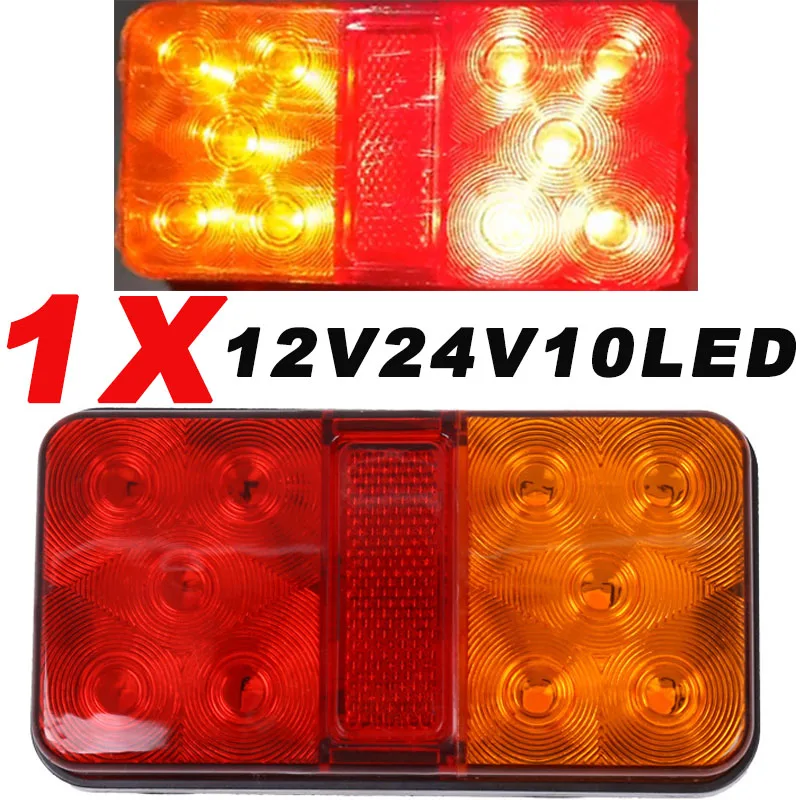 

1X 12V 24V 10LED Universal Signal Lamp Rear Light Waterproof Light Reverse Light/Brake Lamp For Lorry Truck Trailer Caravan Bus