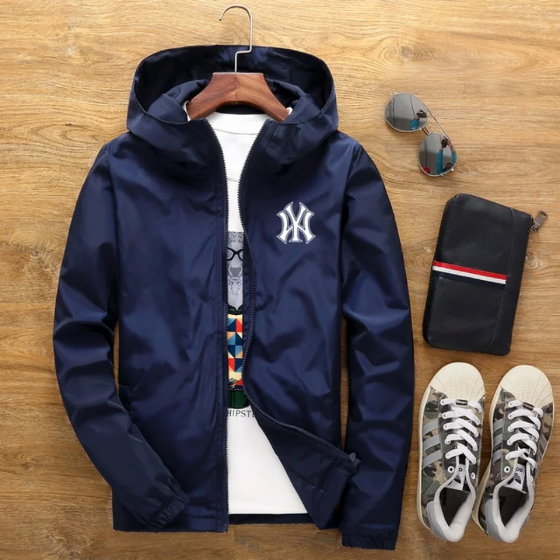 

2026 Spring New Arrival Men's Plus Size Casual Loose Jacket, Outdoor Sports Windproof and Sunproof Hooded Windbreaker Coat