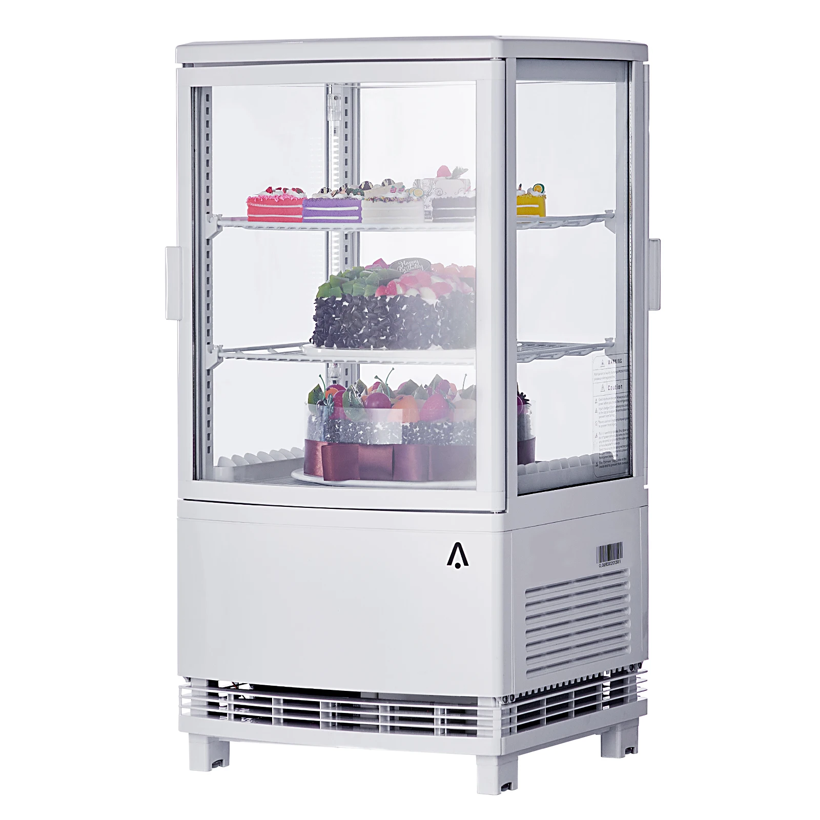 Commercial Refrigerator Display Case 2 Cu.FT, Two Glass Door Display Refrigerator Display Fridge, Countertop/Floor Refrigerator