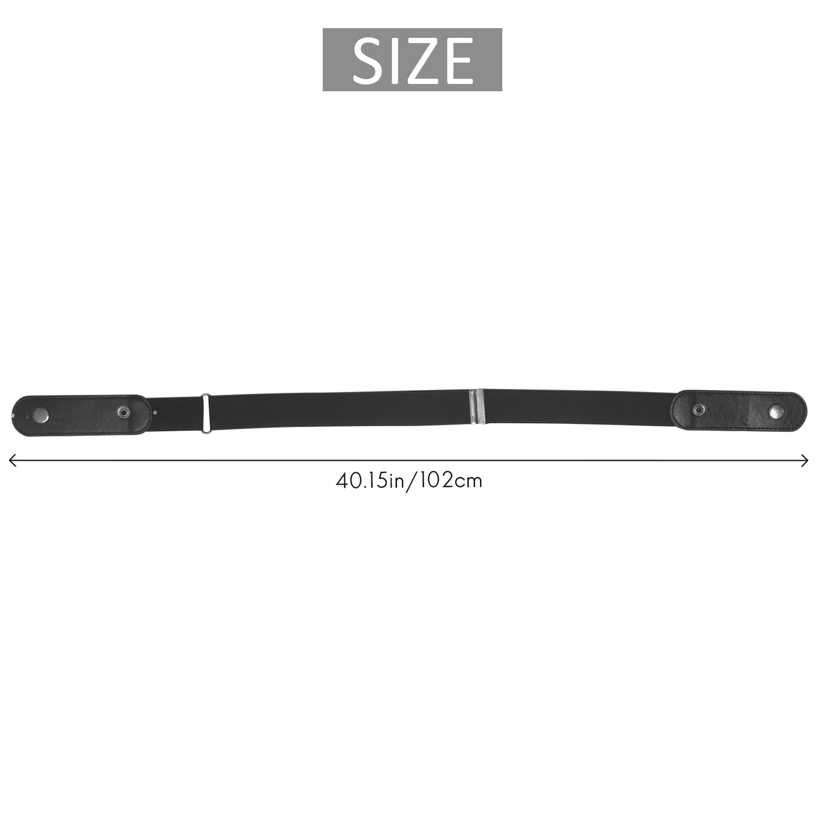 ABQR 버클 프리 탄성 벨트 (청바지, 드레스용) 버클 없는 스트레치 허리 벨트 남녀공용 (블랙)