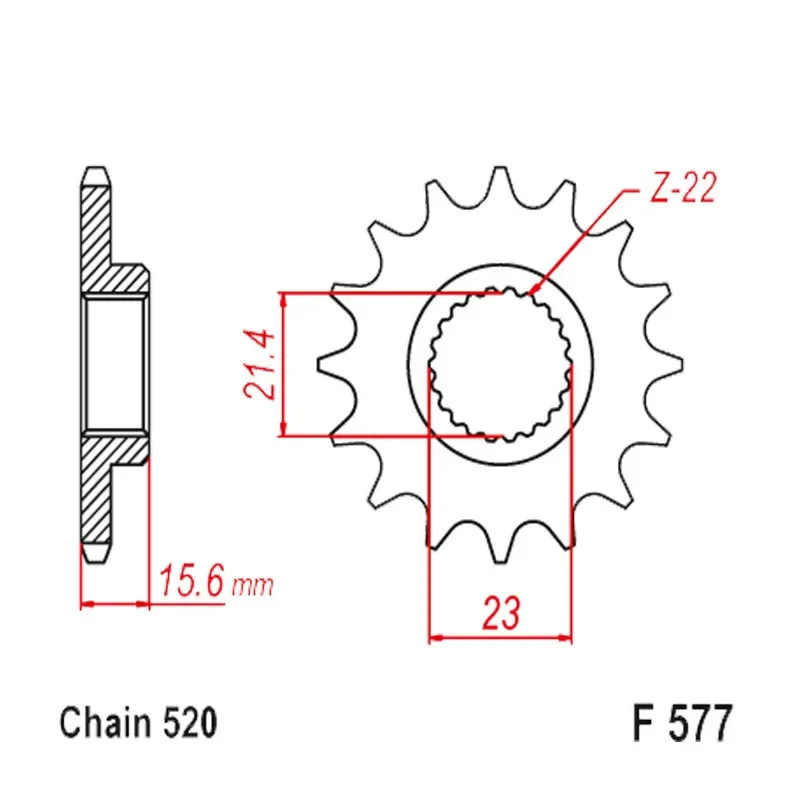 520-15T Motorcycle Front Sprocket For Yamaha SRX400 TT600R 1998-2003 XT600 1987-1989 1991-1994 XT600E 1989-1998