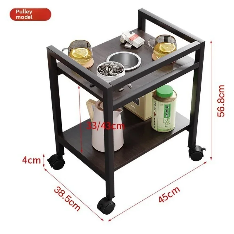 

Coffee table mahjong table chess and card room side table tea rack playing card mahjong machine double-layer movable side table