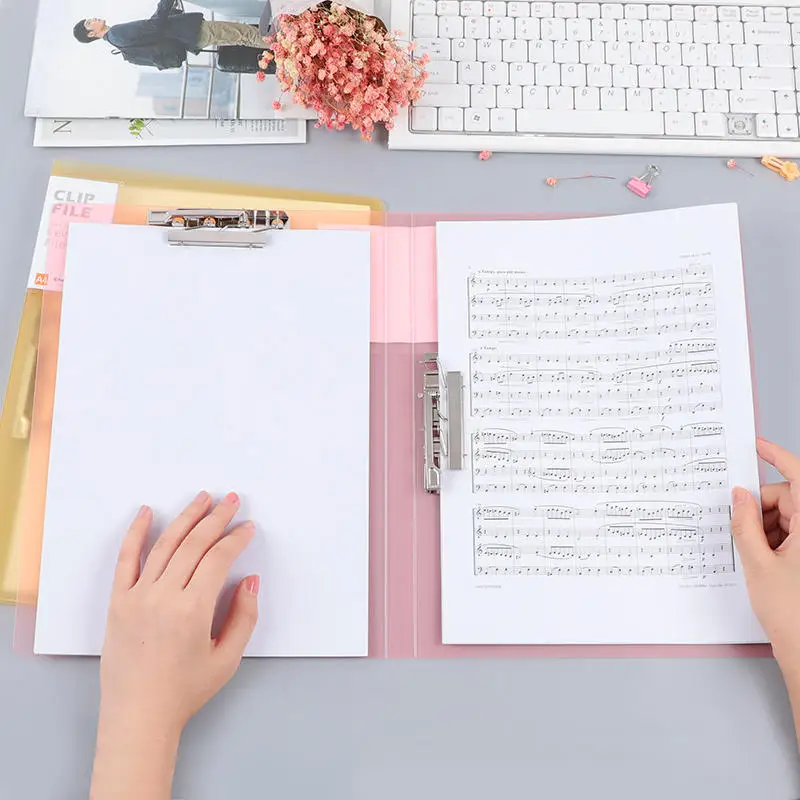 5pcs/lot A4 Folder Double Strength Clamp Office Supplies Data Clip File Board Writing Board Student Briefcase Documents Filing