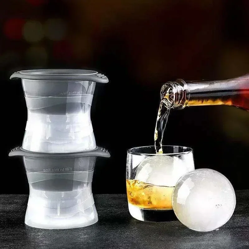 

Ice Ball Maker Mold Round Big Spherical Box with Silicone Lid Mould For Whiskey Cocktail Drink Large Cup Kitchen Bar Fridge Form