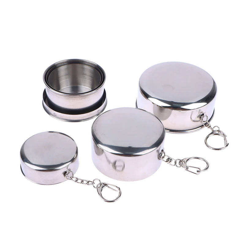 75/140/250ml Stainless Steel Folding Cup Camping Cookware Retractable Cup Teacups Teaware Camp Utensils Tableware Folded Cup