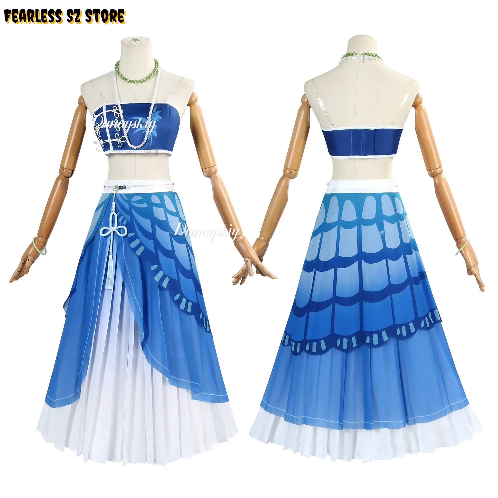 

Игра Wuthering Waves The Shorekeeper West Lake Collaboration Косплей 코스프레 Парик Hanfu Платье Полный комплект Хэллоуин Карнавал