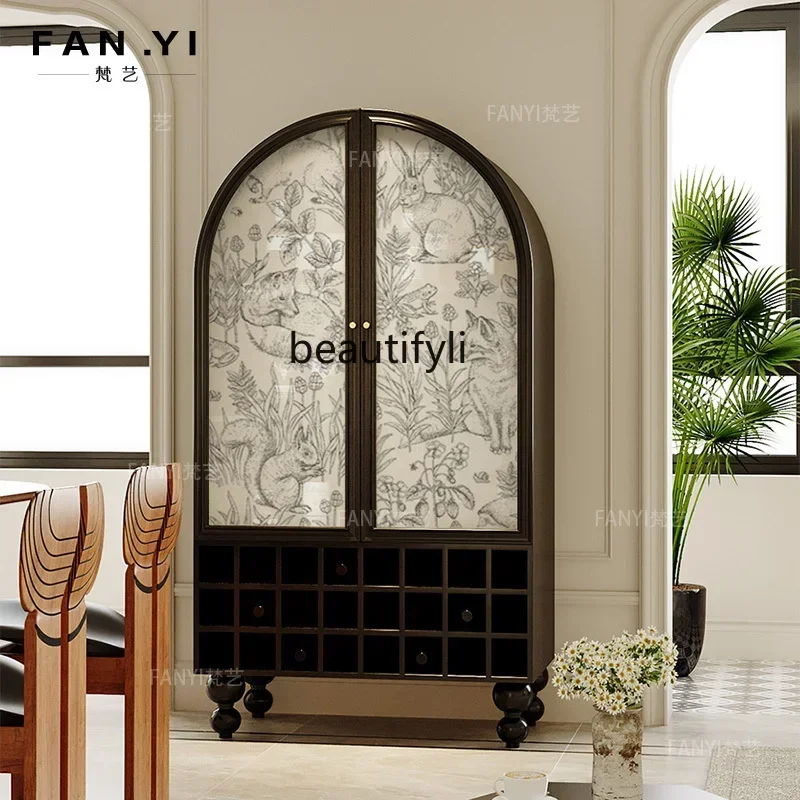 ssK178 ss 25 Lekka luksusowa szafka boczna do przechowywania i ekspozycji czerwonego wina do restauracji, dekoracyjna