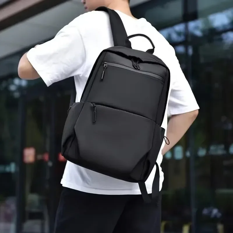 High Capacity Solid Zipper Waterproof Nylon Backpacks Business Computer Bag 2025 Hot Sale Man's Bag Paquete Masculino Mochila