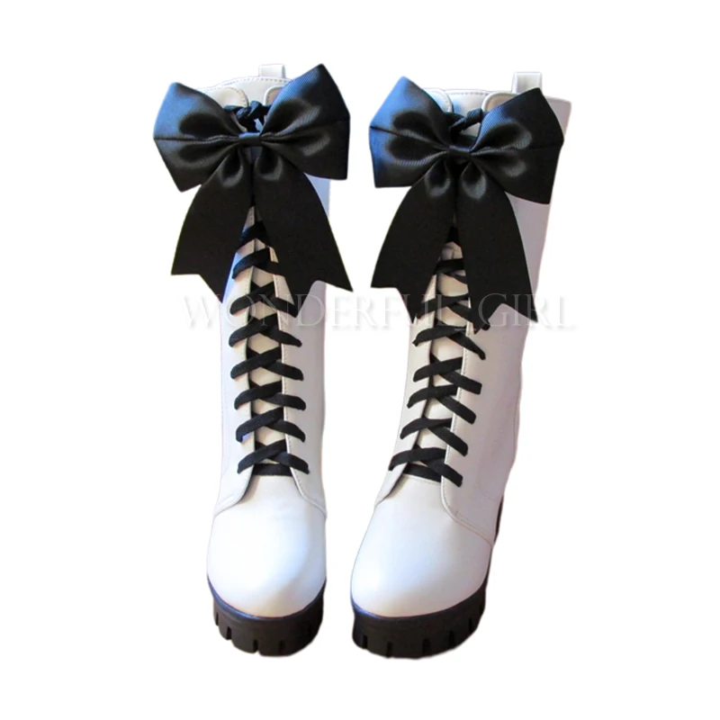 جديد أنيمي الأسود بتلر سيل Phantomhive السيرك تأثيري الأحذية الدانتيل متابعة عالية الكعب تأثيري أحذية للنساء/الرجال الأبيض حجم 35-43
