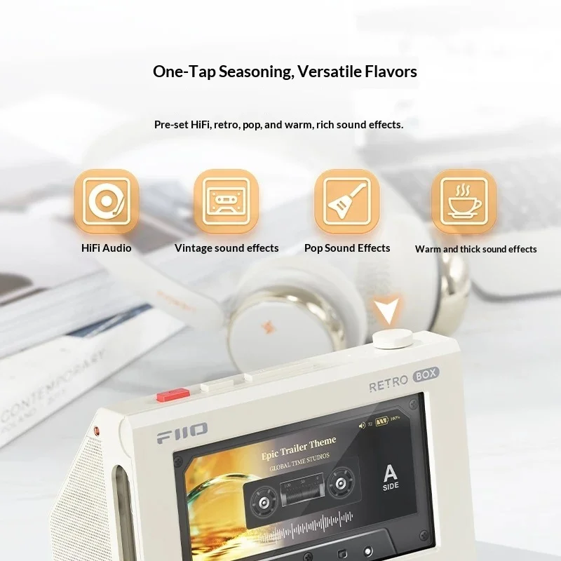 FiiO RETRO BOX Audio Cassette-Style Bluetooth Stereo Supports LDAC USB Decoding, Cassette Window for M33/M21 Bluetooth Speakers image 4