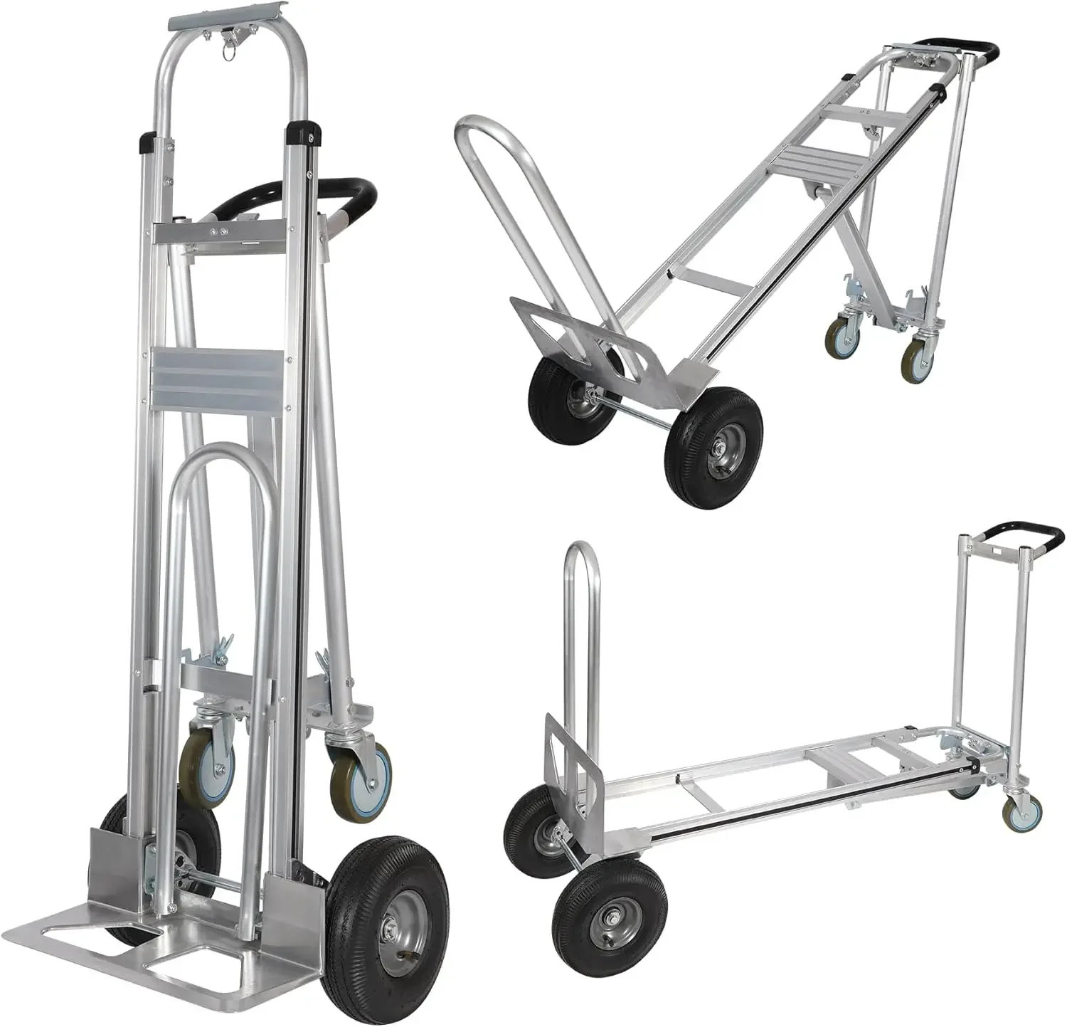 Aluminum Convertible Hand Truck,3 in 1 Hand Truck Dolly with Loop Handle,Large Size Capacity Portable Dolly Platform Cart for Lu