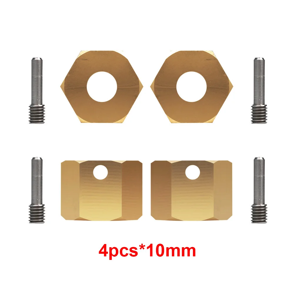 INJORA 12MM Extended Wheel Hex Heavier Brass Adapter 4PCS for RC Crawler Axial SCX10 III AXI03007 Capra 1.9 UTB AXI03004