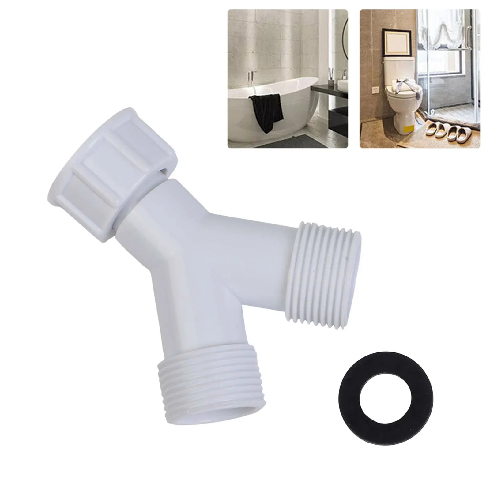 Dishwasher Washing Machine Connector Adapter Double Inlet Junction Split Pipe Connection Three-Way Adapter