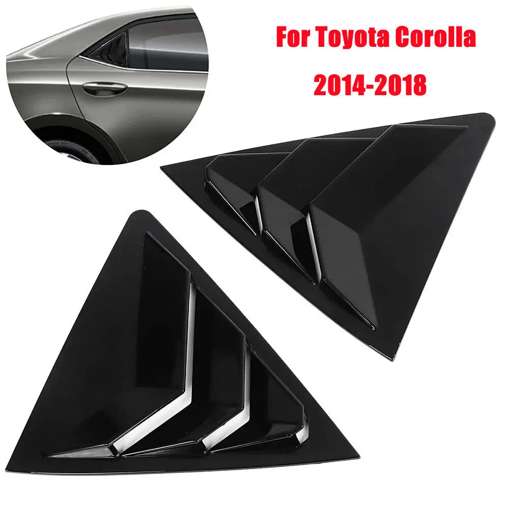 Für Toyota Corolla 2014 2015 2016 2017 2018 Auto Hinten Lamellen Fenster Seite Shutter Abdeckung Trim Aufkleber Vent Scoop Carbon Faser auto – Detail 5