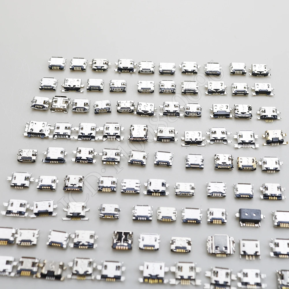 100 Models Charging Connector Micro Usb Jack For Samsung ASUS SONY HP HTC ZTE Huawei Xiaomi Redmi Lenovo OPPO Meizu Etc.