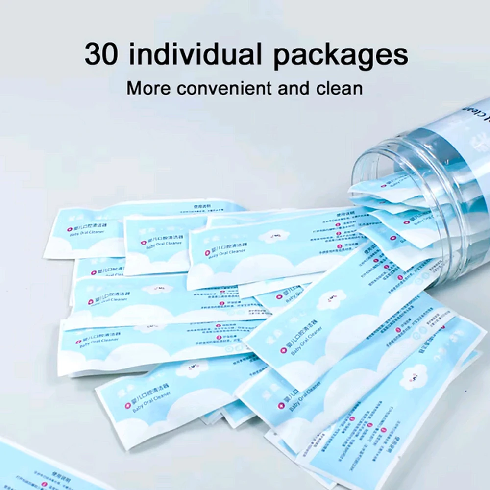 30-300PCS Baby mouth cleaning stick Disposable detergent Milk Tooth Veil toothbrush Baby tongue wash newborn baby teeth care