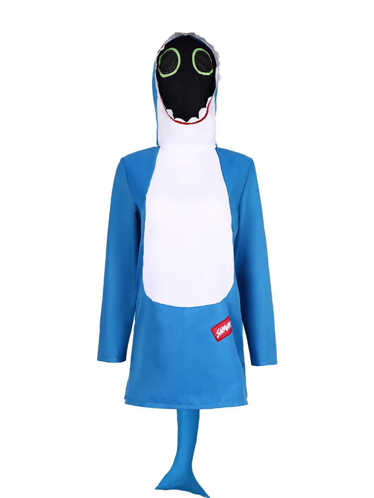 

2025 New Arrival Unisex Game Shark Adult Fancy Dress Up Halloween Cosplay Hoodie Shark Costume