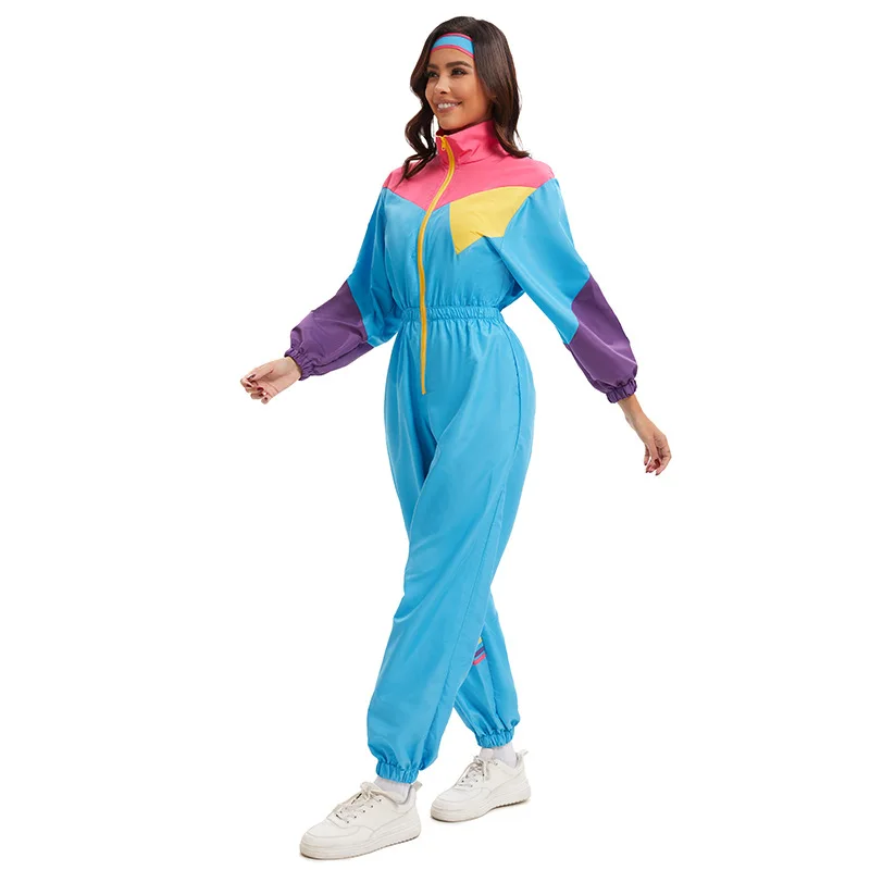 Halloween Bühne Vintage 80 90er Jahre Sportbekleidung Aktiv Tanz Fitness Skifahren Outfit Polyester Material Winterkollektion Damen Fas...