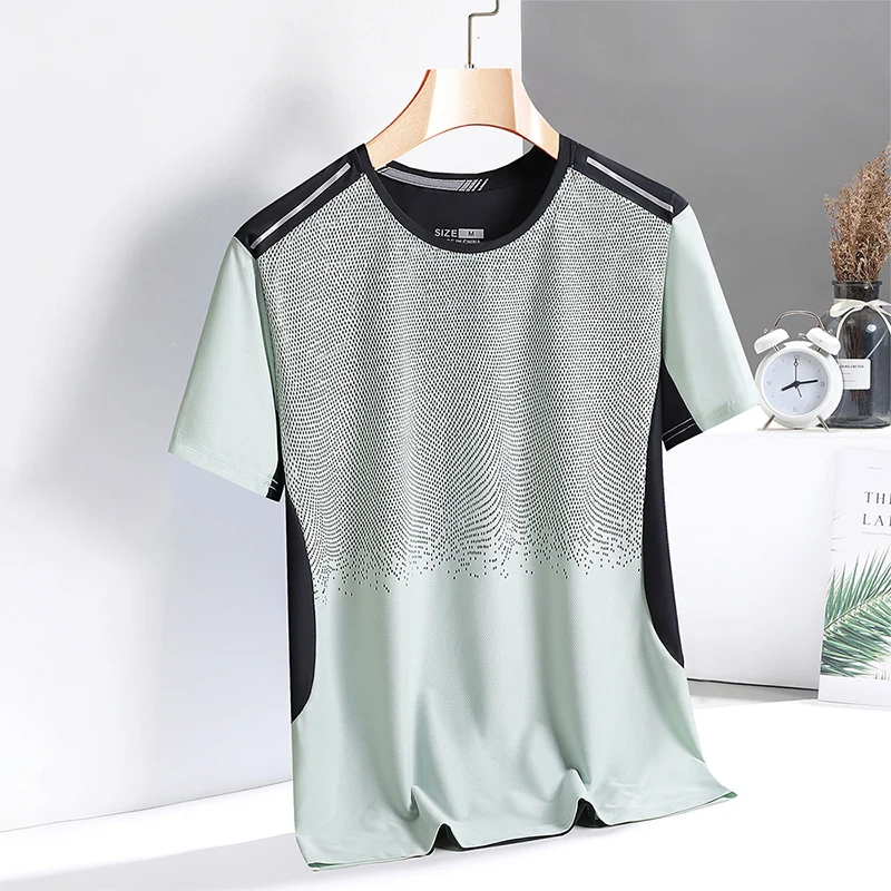 Quick Dry Sport T Shirt Men\'S 2024 Short Sleeves Summer Casual Print Plus OverSize 3XL Top Tees GYM Tshirt Clothes