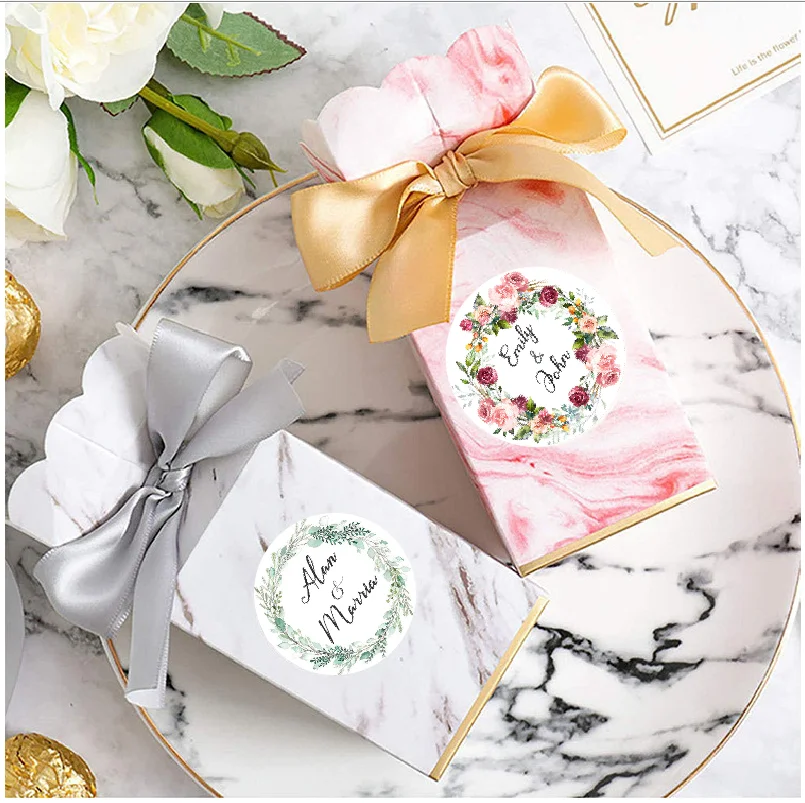 Autocollants personnalisés avec logos personnalisés, anniversaire de mariage, autocollants de baptême, personnalité, design attro, propre sac cadeau