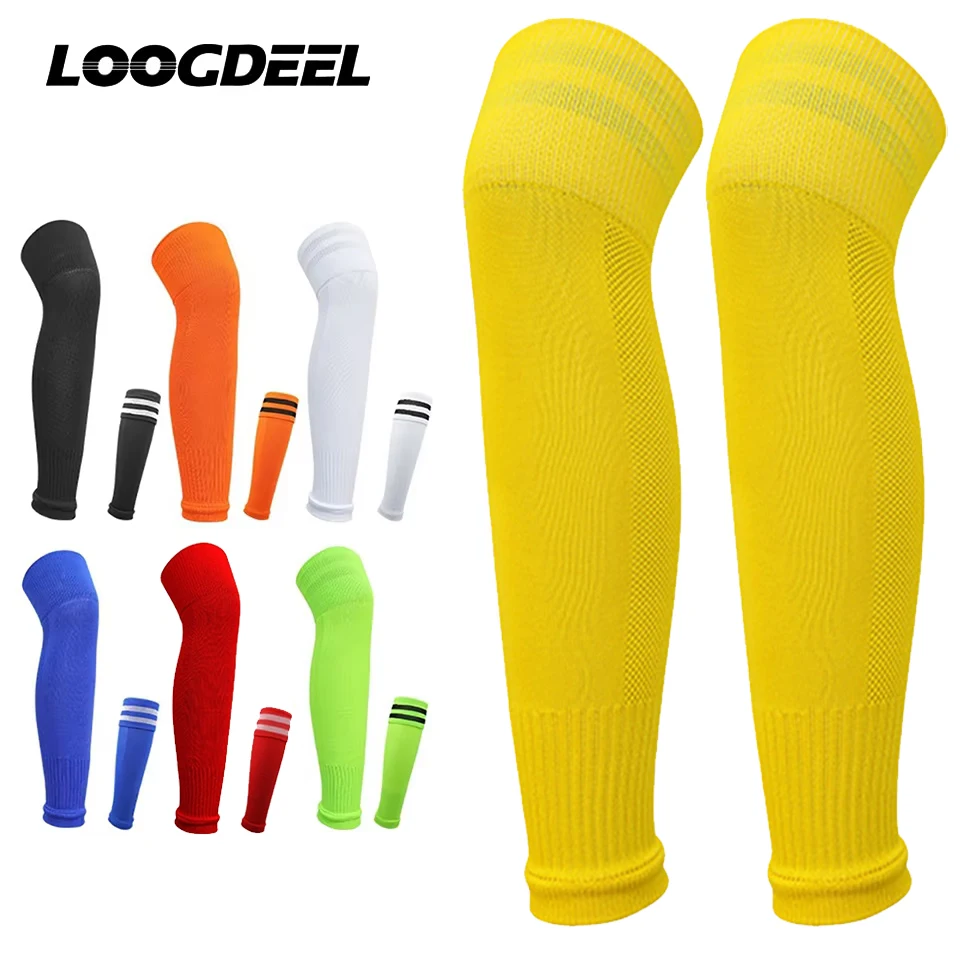 Loogdeel 1 زوج الكبار الأطفال الساق يغطي تنفس الاطفال الرياضة واقي البشرة العجل الركبة فوق تدفئة الساق كرة السلة كرة القدم