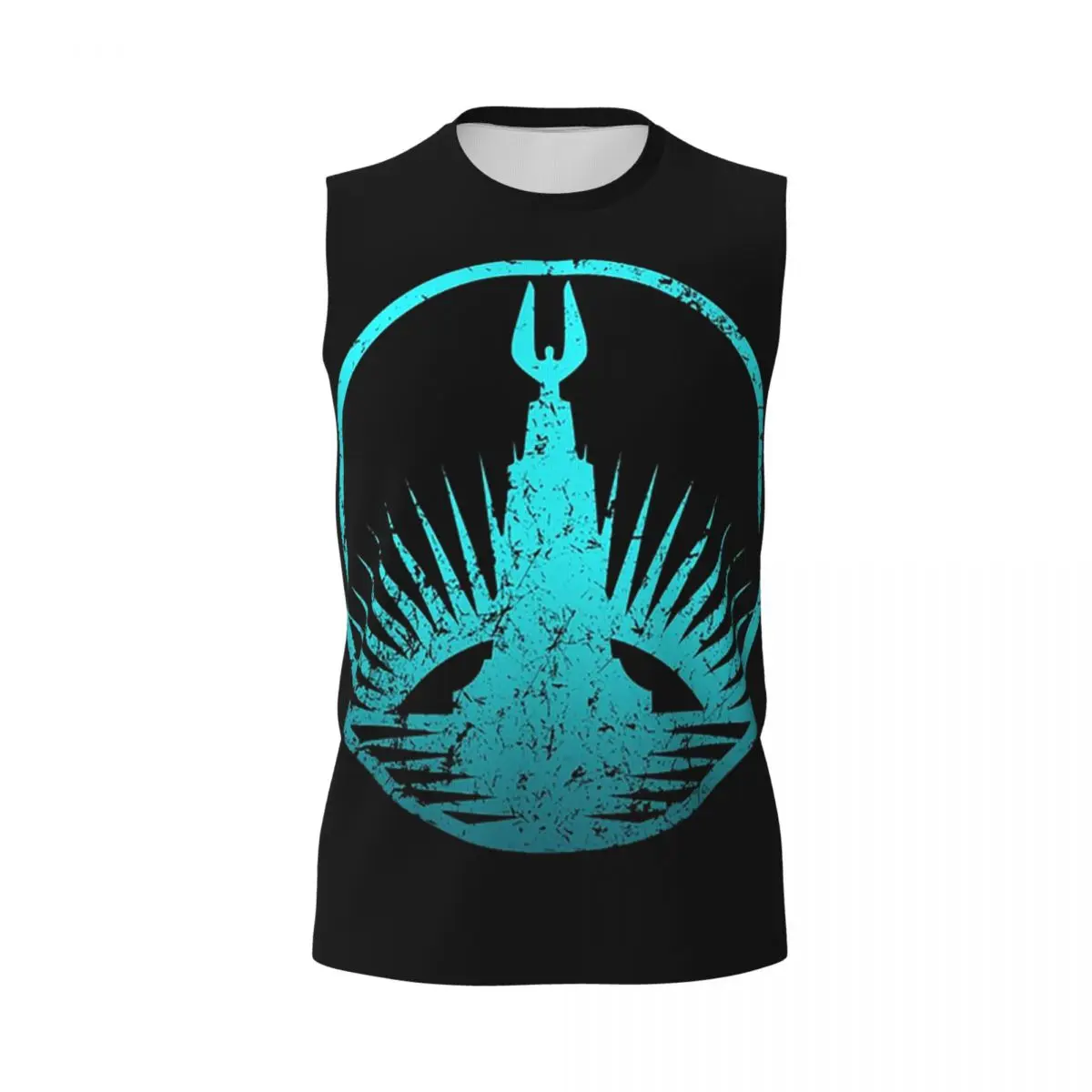 Bioshock Rapture Teal Faded Men Printed Sleeveless T-shirt Casual Hip Hop Street Style Beach Holiday Tank Tops