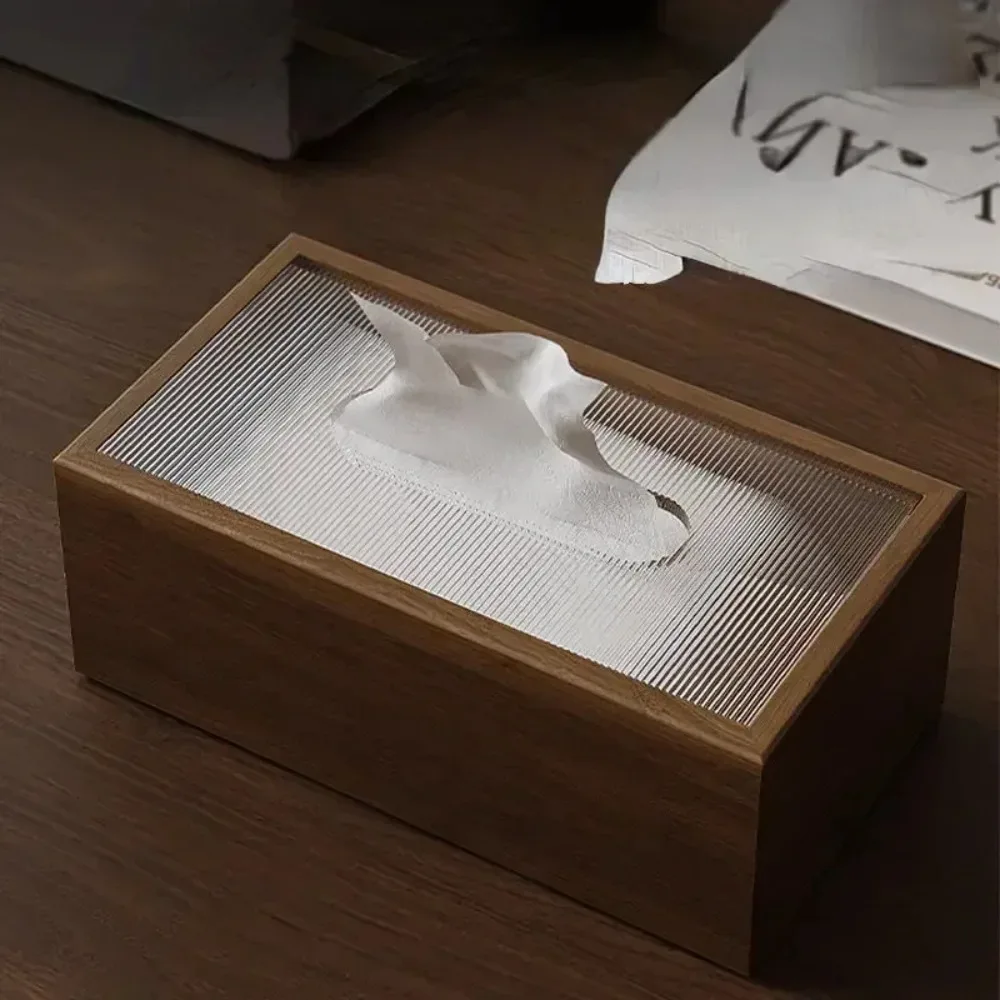 Creative Walnut Wooden Tissue Box Tissue Box Living Room Napkin Dispenser Black Walnut Handmade Wooden TissueBox Decorative Gift
