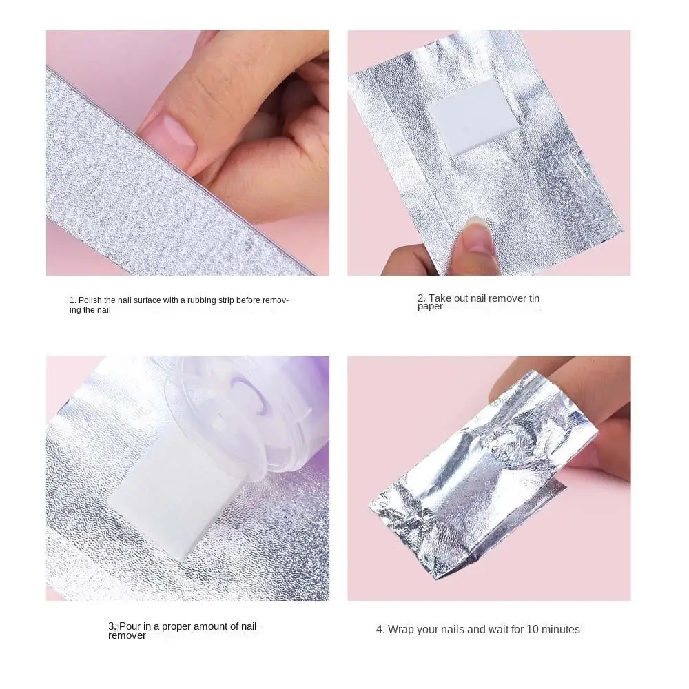 Limpiador de esmalte de uñas con aceite y agua, eliminador de esmalte de uñas de aluminio, almohadillas removedoras de Gel UV de aluminio, eliminación instantánea, 50/100 Uds.