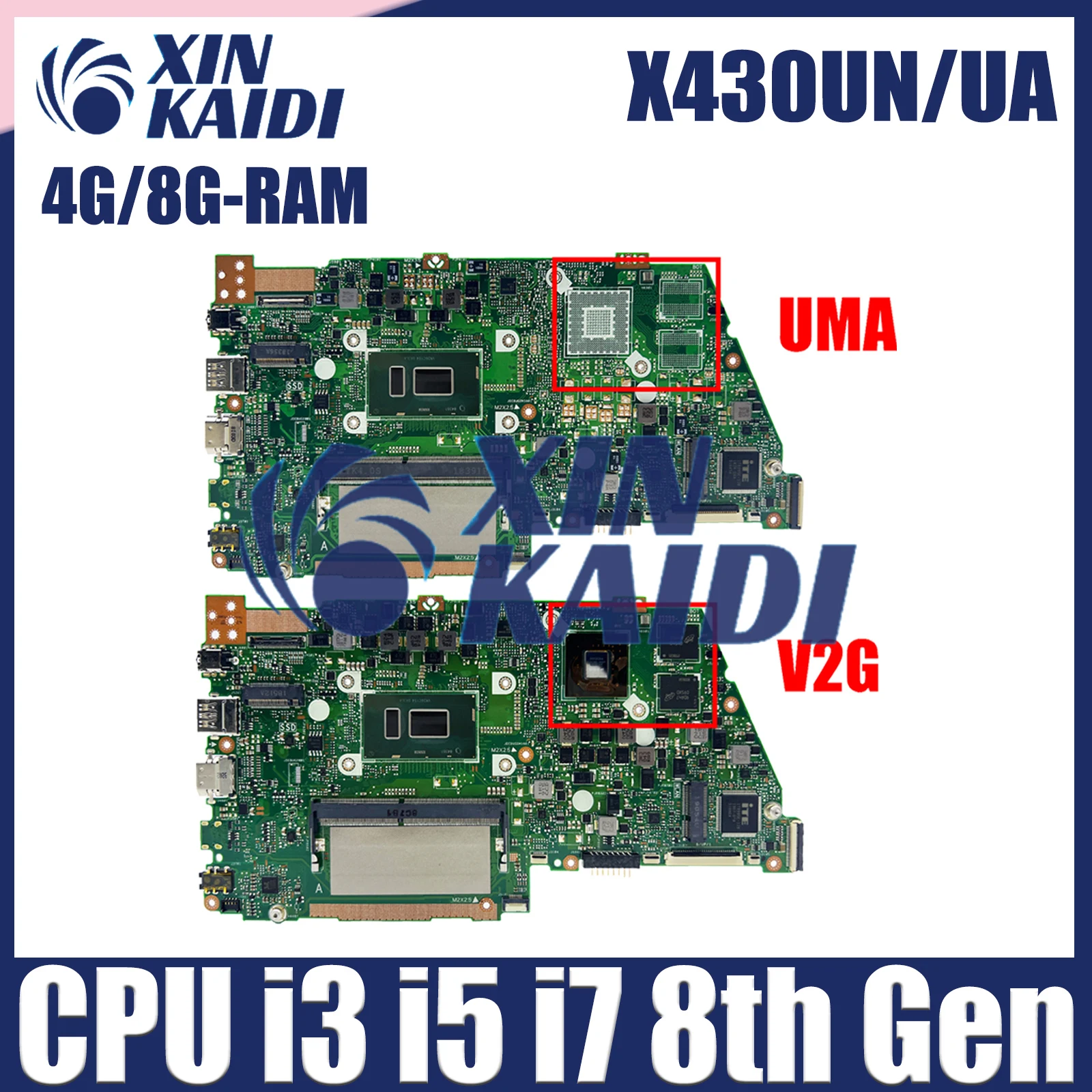 

X430UA Mainboard For ASUS X430UA S430UA R430UA K430UA R430UN R430UF X430U Laptop Motherboard CPU i3 i5 i7 8th 4G/8G-RAM