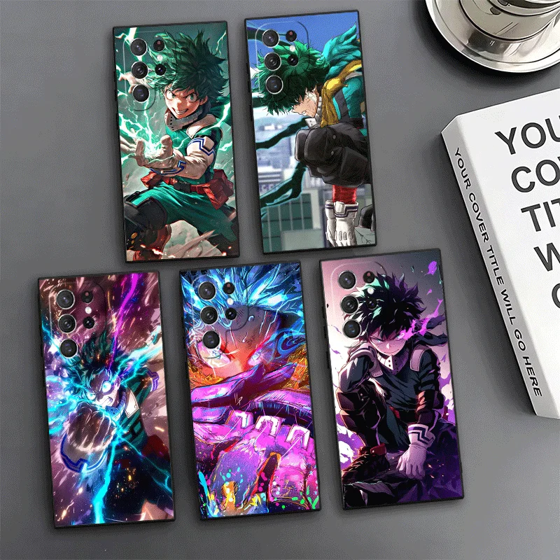 MHA My Hero Midoriya Izuku Deku Phone Case For Samsung Galaxy S24 S25 S26 Ultra S23 Plus S22 S21 FE S20 + Edge Pattern Customize