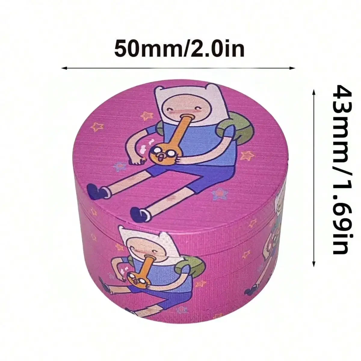 Moedor de Ervas Cartoon de 2 Polegadas, 4 Camadas, Manual, Moedor de Especiarias, Moedor de Sal e Pimenta, Acessórios para Fumar