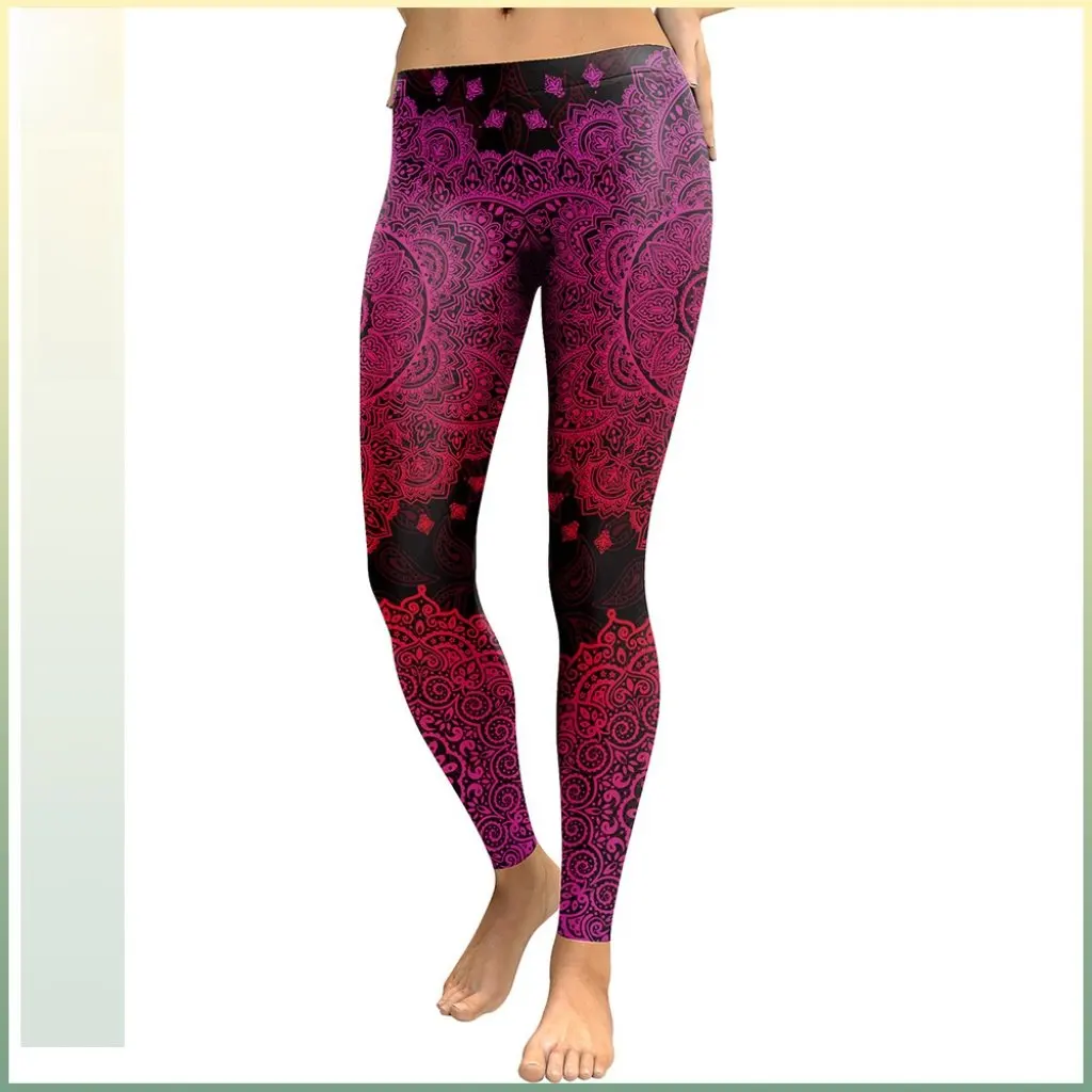 

Women's Flower Digital Printed Leggings New European And American Style Tight Foot Pants Kdk1766