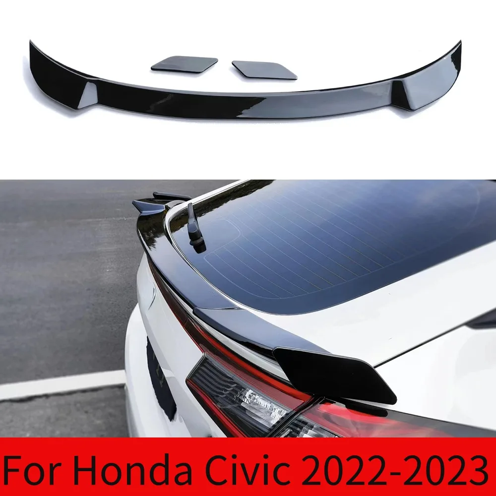 

Для Honda CIVIC 11-го поколения 2022-2023 хэтчбек, спойлер, крыло багажника автомобиля, глянцевые черные хвостовые крылья, комплект кузова, аксессуары