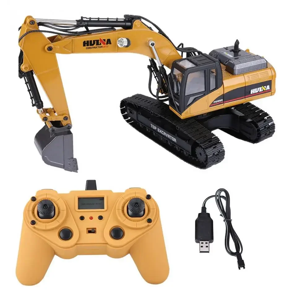 radio control toys remote  Hobby Remote Control Excavator  Full Metal Excavator Toy huina1580 for kids and abult