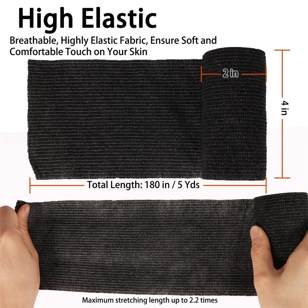 Vendaje elástico flexible autoadhesivo desechable, envoltura de tubo de agarre para MANGO de tatuaje, accesorios de cinta de Tatu, 2,5/5/10x450cm