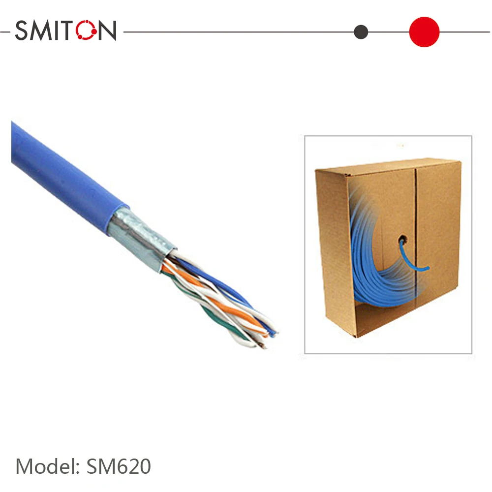 สายแลนป้องกัน CAT6 FTP ยาว305เมตรสายอีเทอร์เน็ตในร่มสายเคเบิลอินเตอร์เน็ต LAN