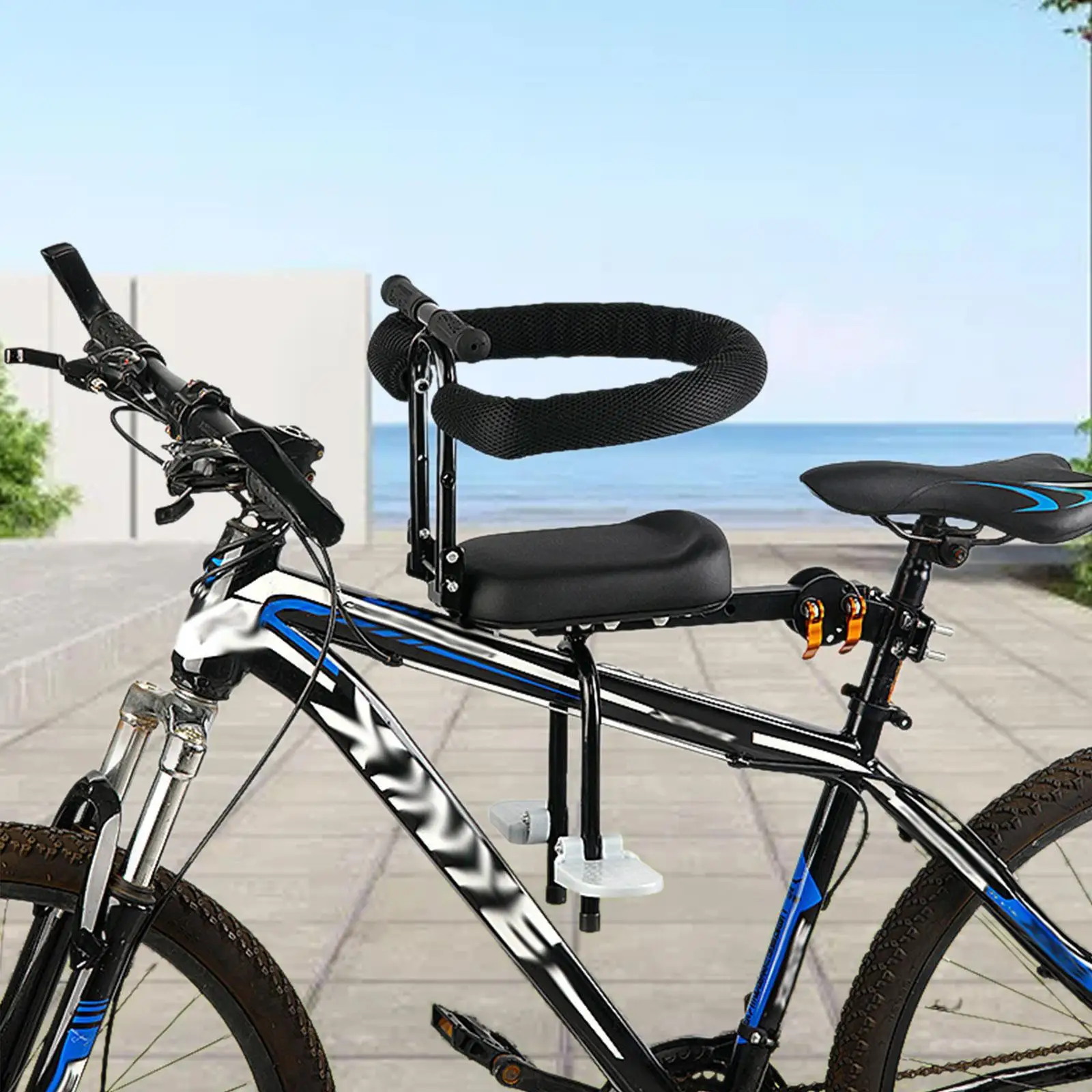 

Переднее крепление для детского велосипеда, переднее крепление для большинства взрослых горных велосипедов, портативное с поручнем, удобное детское сиденье для велосипеда