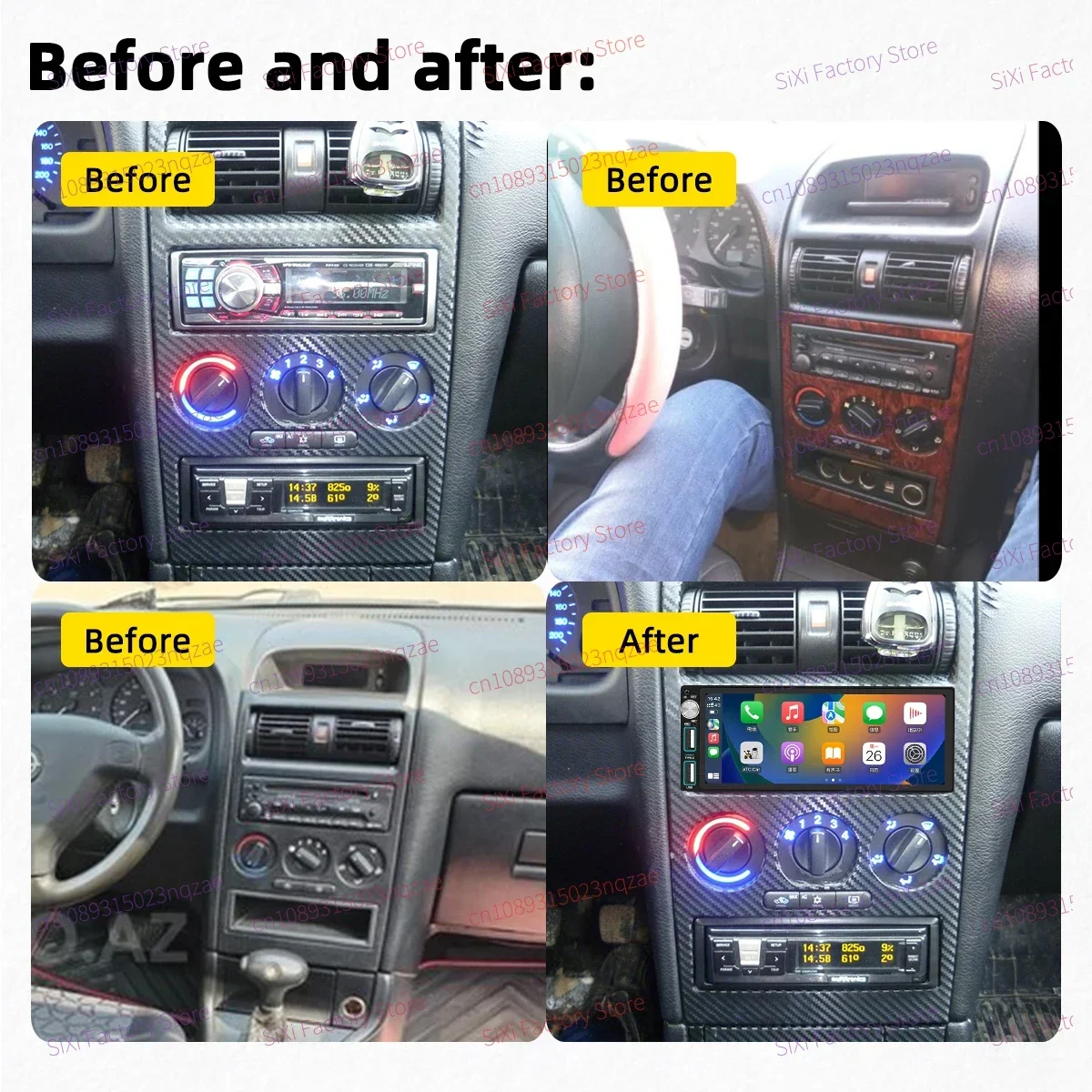 1 Din Car Radio Autoradio Android Multimedia for Opel Vauxhall Astra G MK4 1998-2010 6.86