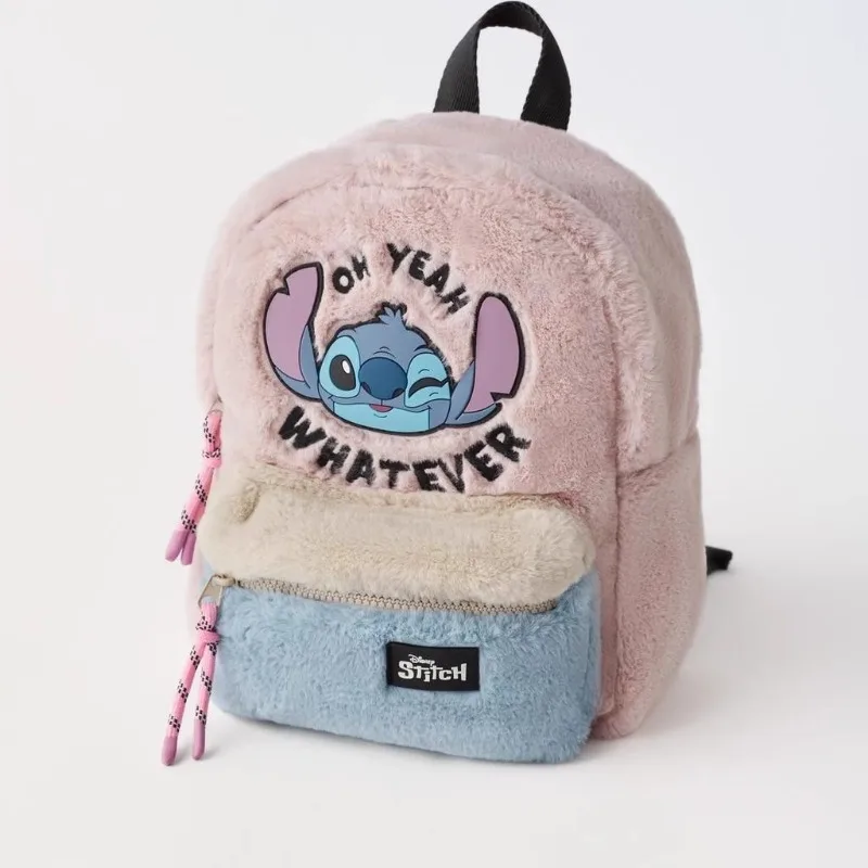 Disney Neue Cartoon Stich Plüsch kinder Schule Tasche Kindergarten Nette Mode Farbe Blockieren Rucksack Mini Rucksack