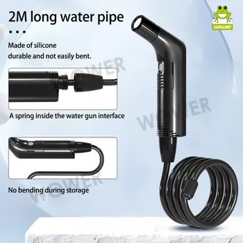 Přenosný ruční bidetový rozprašovač WOWER pro hygienické čištění 2m hadice Shattap dobíjecí cestovní kempingový bidetový sprchový rozprašovač 8 nejlepší prodej Přenosná ruční sprcha - №3