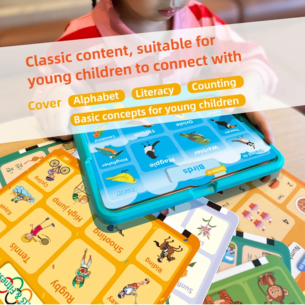 

Large Size Insert Card Point Reader, Cognitive Early Education Educational Toy, Learning Reading Machine English Cognitive Cards
