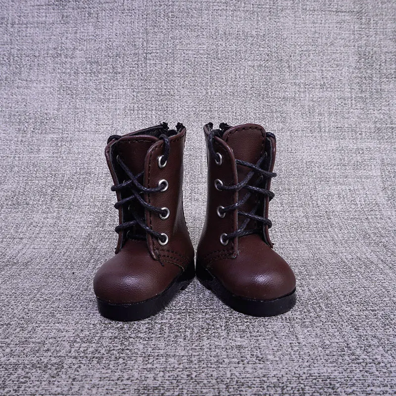 1/6 BJDドールシューズ ハンドメイド 4.2cm * 2cm ミッドチューブブーツ 無地 ラウンドトゥ 細ベルト 厚底シューズ ドールアクセサリー おもちゃ