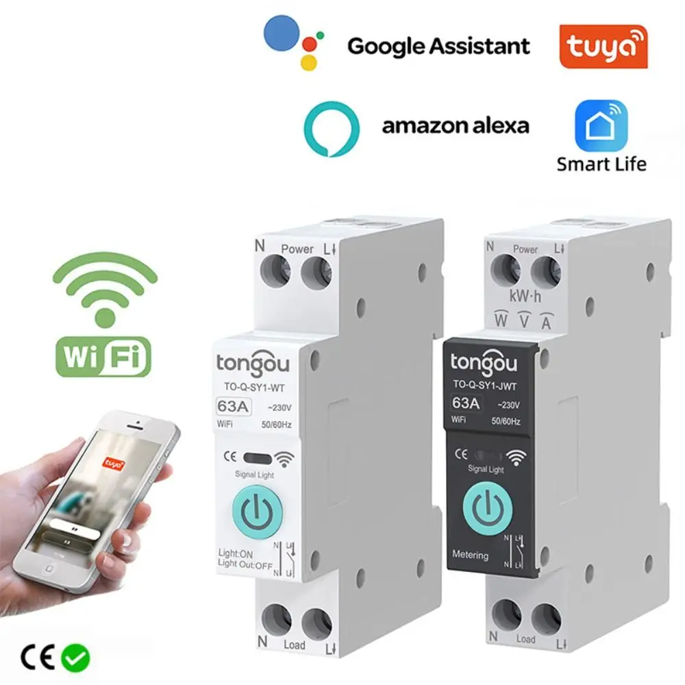 

1P 6A Smart Timer Switch Multifunctional Metering DIN Rail Switch Energy Monitoring 1P+N Remote Control Switch