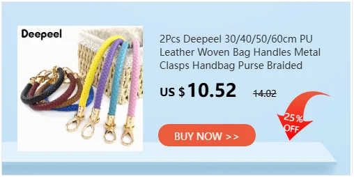 2Pcs Deepeel 30/40/60cm PU Leather Bag Handles with Metal Clasps Handbag Purse Replacement Strap DIY Bags Accessories