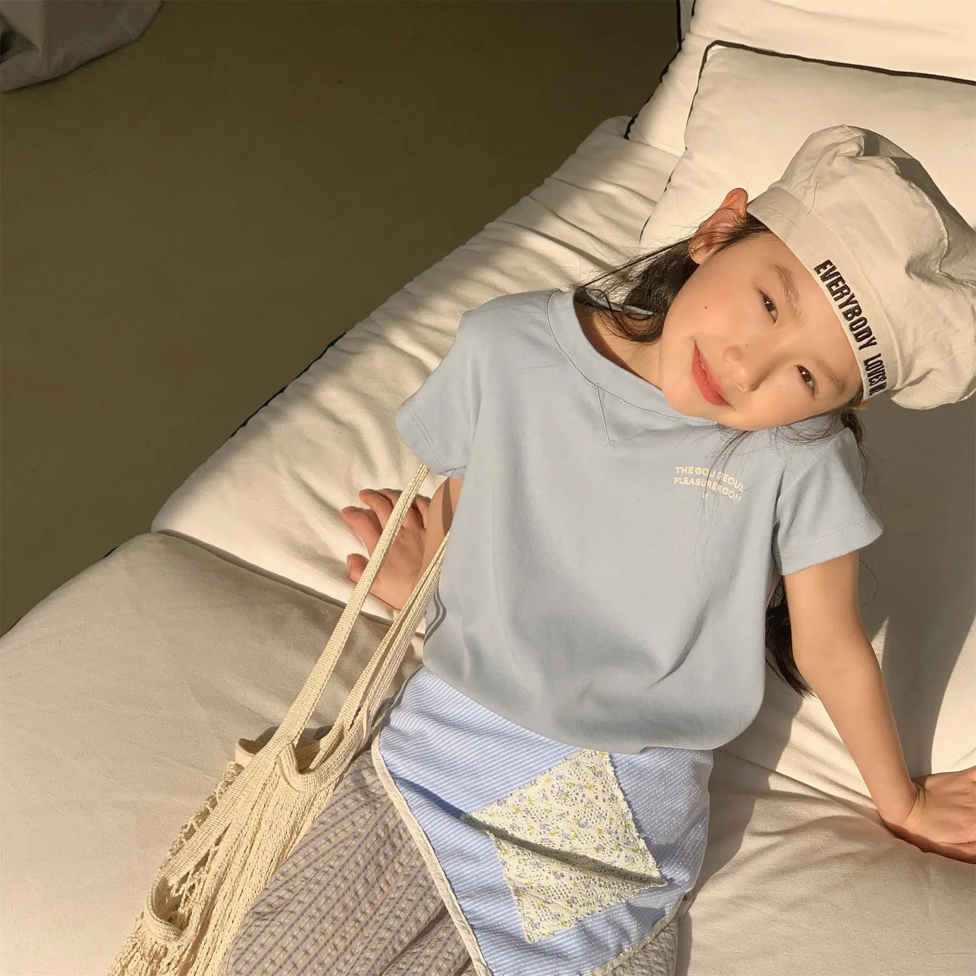 

2026 Summer New Children Short Sleeve T Shirts Cotton Boys Girls Cute Letter Print Tee Baby O-neck T Shirts Kids Clothes